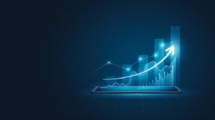 Business 3d tablette virtuelle croissance flèche graphique financier sur fond de technologie numérique - créer une société offshore pour les activités internationales - Activ Solution